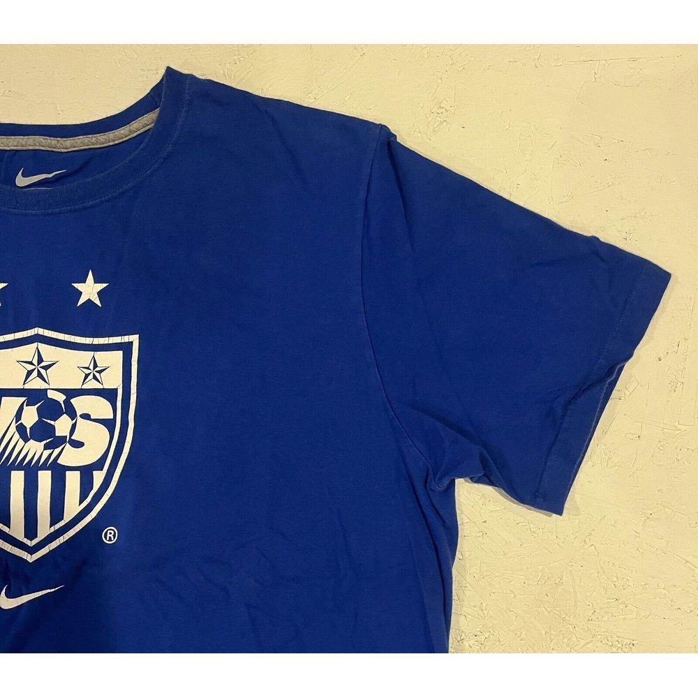 Nike US Soccer USMNT USA Swoosh Shirt Mens XL Royal Blue White Short Sleeve - Picture 5 of 10
